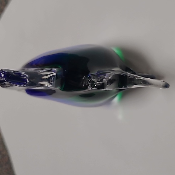 M Design Art Handcraft Blown Glass Green/Blue/Clear Fish Aquarium/ Paperweight - Picture 4 of 6